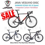 (ผ่อนได้) จักรยานเสือหมอบคาร์บอน JAVA VESUVIO Disc เฟรมคาร์บอน พร้อมแฮนด์ Carbon Intrigrate ชุดเกียร์ 105 R7000 ล้อแบริ่งขอบสูง.