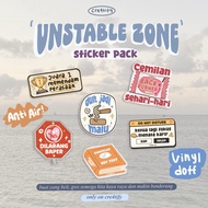 [MIN 10 THOUSAND] Unstable Zone Stickers, cute, aesthetic, waterproof, vinyl, helmet, laptop, book, 