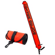 Surface Marker Buoy, 4ft Scuba Diving Surface Marker Signal Tube with Reflective Strip and Plastic C