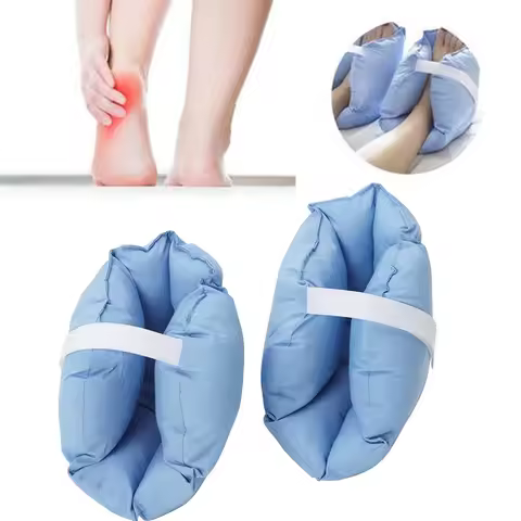 Heel Cushion Protector 1pair Machine Washable Blue 9 X 9 inch Foot Support Pillow Adjustable for Bed