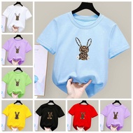 comics tshirt Oversize T-Shirt Child Big Girl O-Neck Tee Cartoon Rabbit Print Basic Design Baju T Shirt Baju-T kapas kanak-kanak 兔子T