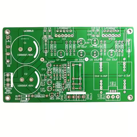 LM3886 dual channel+speaker protection without current sound without noise sound PCB power amplifier