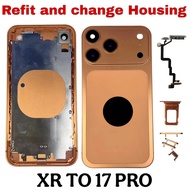 DIY Converter Body Change Back Housing for iPhone XR to 17 Pro Rear Back Cover Housing Replacement  