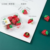 10 pcs strawberry Push Pins Thumb Thumbtack Board Pins Drawing Photo Wall Studs School Supplies