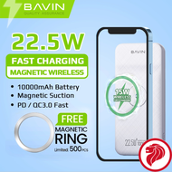 [Local Stock] BAVIN PC038 10000mAh 22.5W Powerbank Magnetic QI Wireless Fast Charging PD 22.5W Charging for iPh Android QC 3.0 and PD