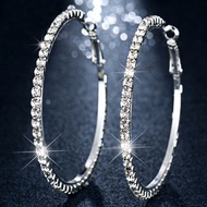 Fashion Earrings Wide Diamond Hoop Hoop Earrings