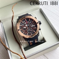 [Original] Cerruti 1881 CTCRA30401 Chronograph Men Watch with Skelton dial and Black Silicone Strap