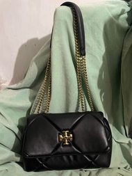 Tory Burch 黑色皮面 手挽袋 側咩袋