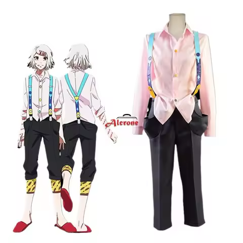 Anime Juzo Suzuya Rei Cosplay Costume Pink Shirt Pants Straps Halloween Carnival Cosplay Ghoul Juuzo