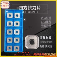 HYH 10 Cnc Square Milling Blades 45 Degrees SEMT13T3 AGSN-JM Flat Steel Parts Stainless SEMT 66