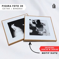 PRINT BLOCK PHOTO FRAME 30x30 CM / 30x40 CM - AESTHETIC THICK BLOCK WITHOUT GLASS MINIMALIST PHOTO F