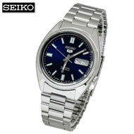 Velashop นาฬิกาข้อมือผู้ชายไซโก้ อัตโนมัติ Seiko 5 Sport Automatic  สายแตนเลส สีเงิน หน้าปัดน้ำเงิน 