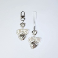 GANTUNGAN HP Bee Studios | Dear Grace Keychain Phone Charm 田 Keychain Coquette Aesthetic Simple Bow 