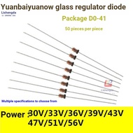1W Glass In-Line Voltage Regulator Diode 1N4751A~1N4758A 30V 33V 36V 39V~56VDO-41