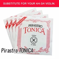 4 ชิ้น / เซ็ต E / A / D / G String Chrome Steel Pirastro Tonica ไวโอลินสำหรับ 4/4 ไวโอลินอุปกรณ์เสริ