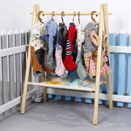 Children Storage Rack Floor-standing Mini Clothes Hanger Small Clothes Storage Baby Solid Wood Coat 