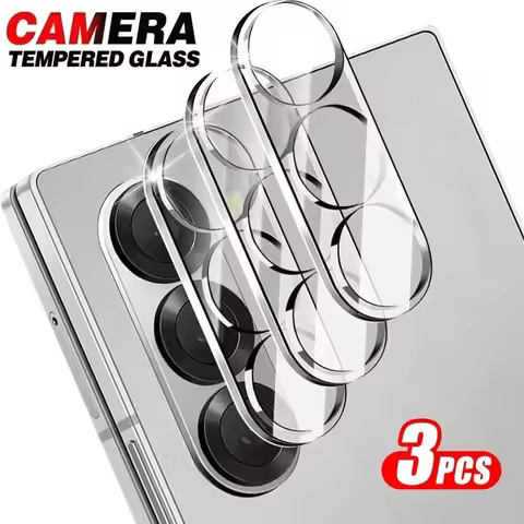 3Pcs Clear Crystal 3D Curved Tempered Glass Camera Lens Protector for Samsung Z Fold 7 5G Kamera Len