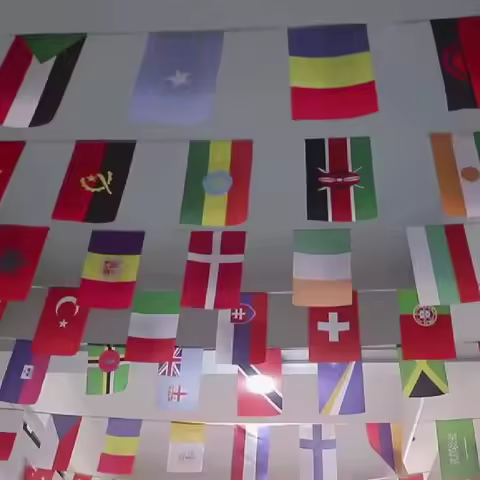 48 Flag (48 Countries) 2026 soccer football game international Bunting ，20x30cm with 48pcs/14x21cm w