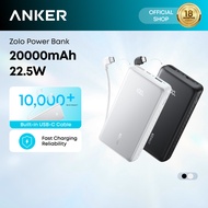 [HOT,3C Certified] Anker Zolo Powerbank Fast Charging Power Bank with Built-in USB-C Cable Dig (1000