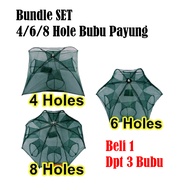 [Bundle Set] 4/6/8 Hole bubu payung/ bubu ketam / fishing net/ bubu udang