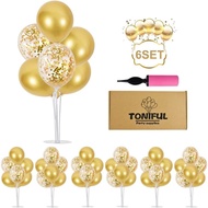 TONIFUL 6 Balloon Centerpieces with Gold Balloon Stand Kit for 2026 Graduation,Anniversary,Table Par