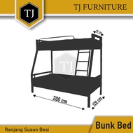 Ranjang Susun Besi Bengkok / Tempat Tidur Tingkat Besi / Dipan Besi / Bunk Bed