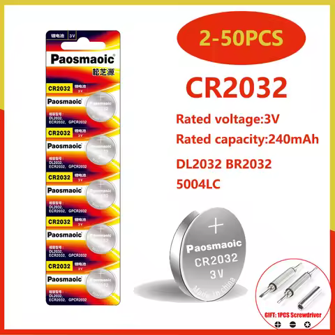 Original KCR2032 CR2032 3V Lithium Battery 2-50pcs DL2032 BR2032 5004LC 2032 for watch, toys, car ke
