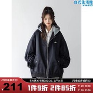 CHANT黑色棉服女2023新款鋪棉外套冬季加厚美式復古棒球服夾克潮