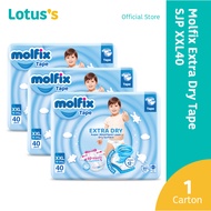 Molfix Extra Dry Tape SJP XXL (40 Pcs x 3 Packs) (1 Carton)