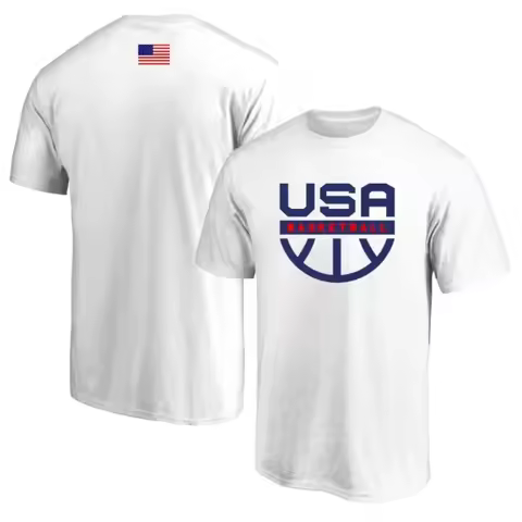 2025 Summer USA Basketball Dream Team Jersey Training Uniform Cotton Printed Short Sleeve T-shirt Du
