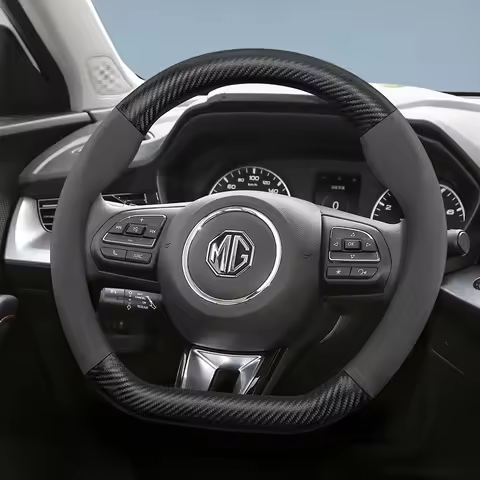 Suitable for Mg Suede Matte Carbon Fiber Texture Steering Wheel Cover Suitable for Zs Mg3 Hybrid Lux