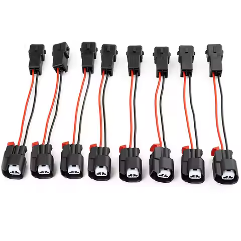 Set of 8PCS - EV1 to EV6 adapter LS1 LS6 LT1 EV1 Engine Wire Harness Cable to LS2 LS3 LS7 EV6 Fuel I
