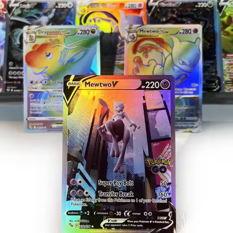 Pokémon GO PKM Cards PTCG6-E GX Rainbow Mewtwo V Dragonite VSTAR Rare Collection Battle Toys Gifts f