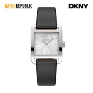 [FREE GIFT] DKNY City Midi Black Leather Analog Quartz Watch For Women DK1L004L0015