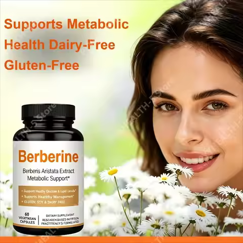 Berberine Capsules Dietary Supplement Capsule Supports Metabolic Health Dairy-Free Gluten-Free 60 Ca