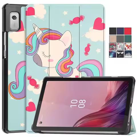For Lenovo Tab M9 TB310FU 2023 Case 9 inch Cute Unicorn Butterfly Painted Hard PC Back Tablet Shell 