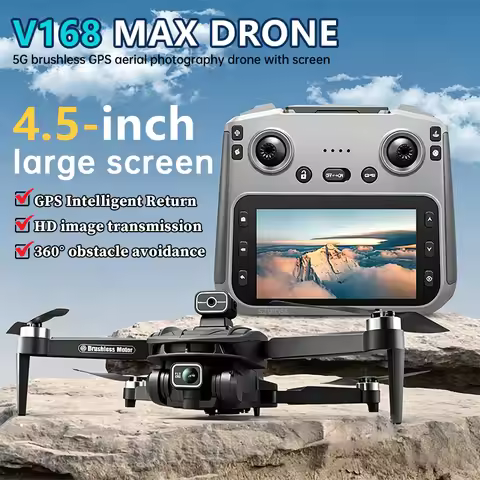 NEW V168 PRO MAX Brushless Screen Drone GPS Automatic Return Aircraft 8K HD Aerial Photography Remot