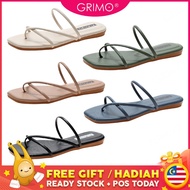 READY STOCK💝GRIMO Scasio Flat Sandal Women’s Sandals Kasut Wanita Shoe Shoes Heel Travel Lady ks1032