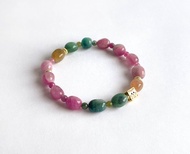 寶石系 是誰住在深海的大鳳梨裡? 冰淇淋碧璽925純銀16手圍手鍊