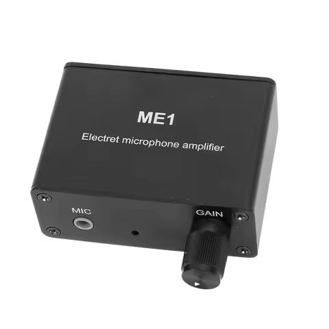ME1 Sound Preamplifier Electret Microphone Amp Adjustable Gain 0‑20db Condenser 3.5mm Input Mic Head
