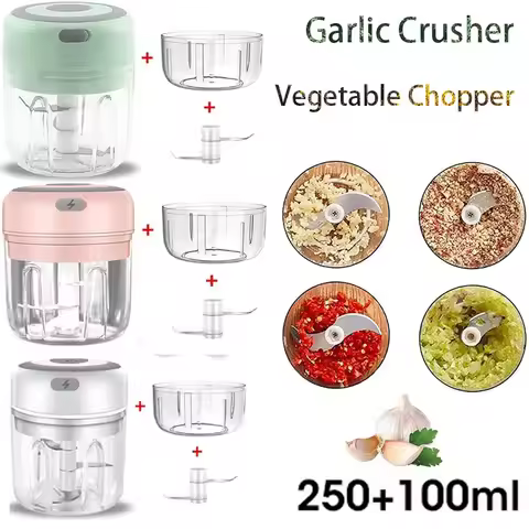 Mini Crusher Chopper USB Charging Garlic Mincer Electric Garlic Chopper Powerful Ginger Garlic Onion