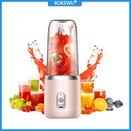 BOKEWU Electric Juicer 6 Blades Portable Juicer Cup Fruit Juice Cup Automatic Smoothie Blender Ice Crush Cup