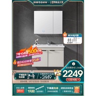 ‍🚢4TXNWholesale New Alumimum Bathroom Cabinet Modern Light Luxury Smart Mirror Cabinet Washbasin Sink Washstand Bathroom