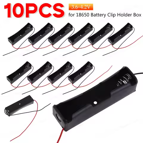 10PCS 1 Slots 18650 Power Bank Cases 1X 3.6V-4.2V 8650 Battery Holder Storage Box Case Battery Conta