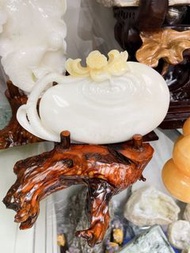 天然硨磲 如意荷花 擺件