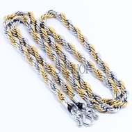 s2shop สร้อยคอสแตนเลสแท้ สร้อยคอพระ ลายเกลียว ห้อยพระได้ 1 องค์ ความกว้าง 6 มม.ความยาว 26 นิ้วNo.268