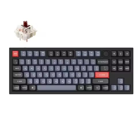 Keychron Q3 Knob Russian Layout QMK Fully Assembled Custom Mechanical Keyboard Compact 80% Layout Ga