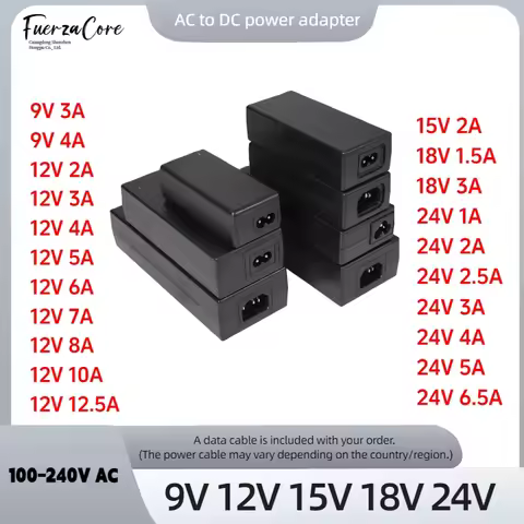 9V 12V 15V 18V 24V power adapter 1A 1.5A 2A 2.5A 3A 4A 5A 6A 6.5A 7A 8A 10A 12.5A 100-240Vconversion