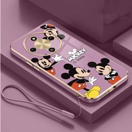 Honor X9d 5G HONOR X9d Cartoon Disney Mickey Mouse Casing Couples Square Edges Plating Soft Case Cov