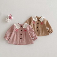 Baby Cute Bow Decorate Long Sleeve Windproof Coat 3-36 Months Baby Clothes